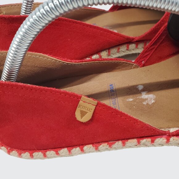 Verbenas Carmen Red Suede Espadrille Flats Made in Spain Women's Size 41(US 9) - Picture 11 of 11